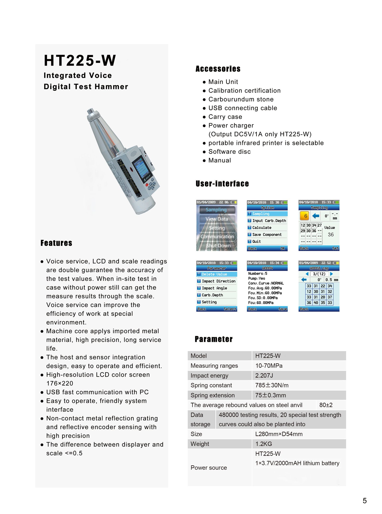 Palu Uji Beton Digital HT225-W